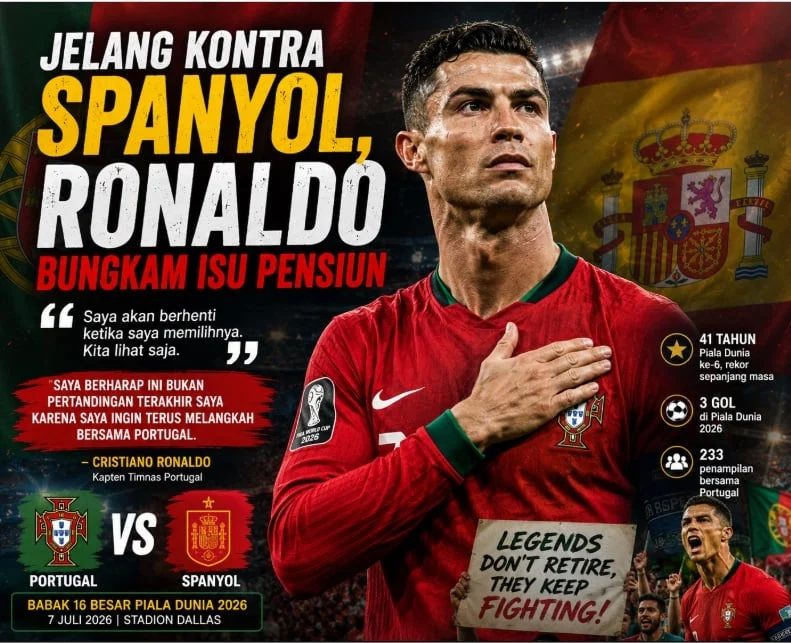 Jelang Kontra Spanyol Ronaldo Bungkam Isu Pensiun