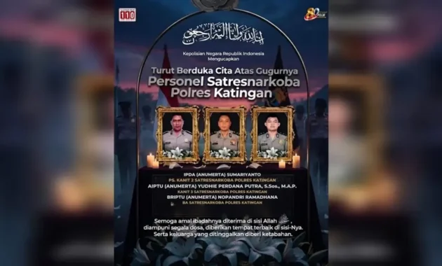 Kenaikan Pangkat Anumerta untuk 3 Personel Polres Katingan yang Gugur saat Gerebek Bandar Narkoba