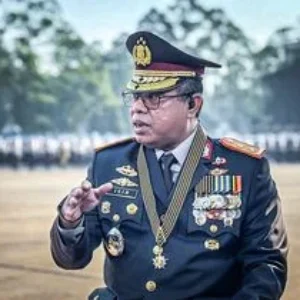 Kolone Senjata Bentuk Logo 80 Tahun Polri Warnai Upacara Hari Bhayangkara Ke-80