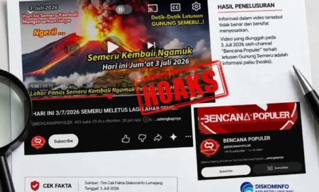 Pemerintah Lumajang Pastikan Video Erupsi Semeru di Medsos Hoaks